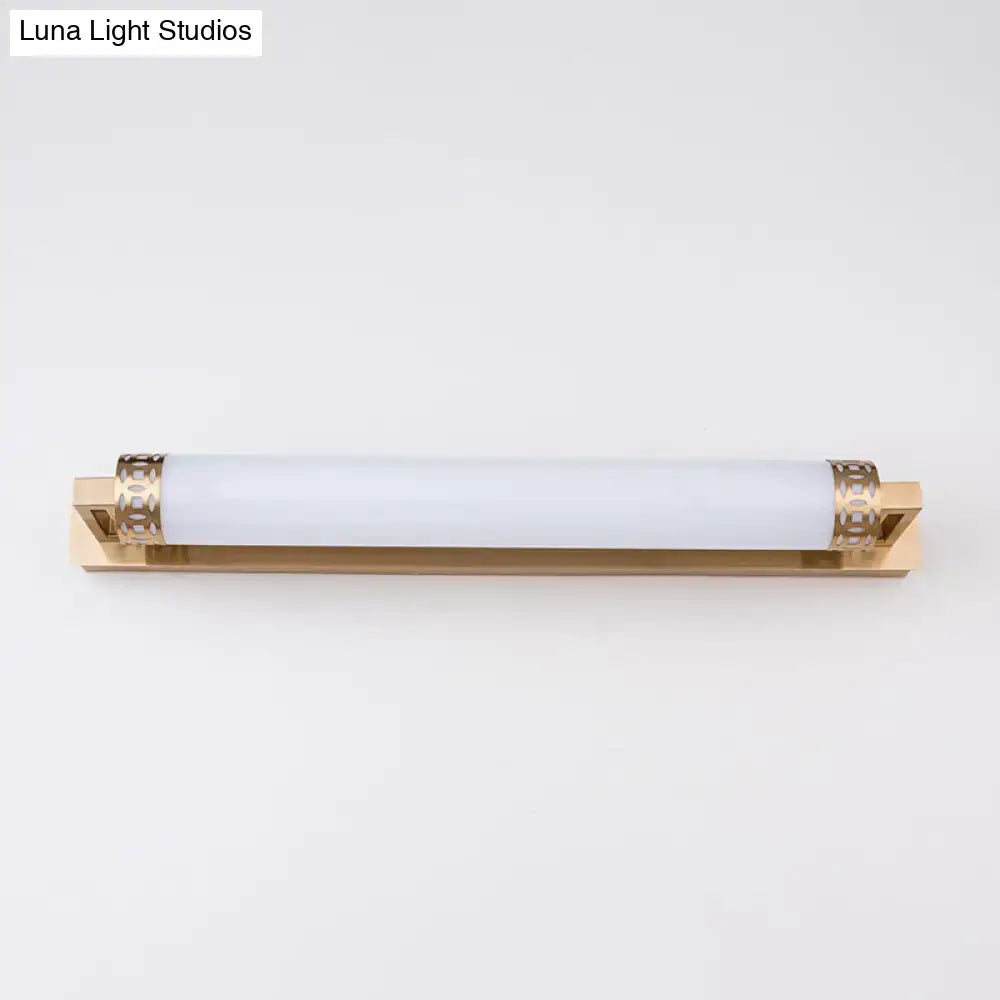 Minimalist bronze greek key wall light sconce for bathroom vanity