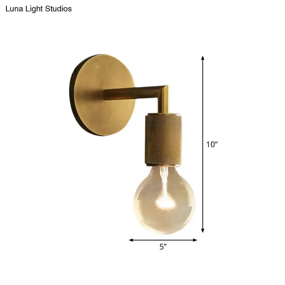 Minimalist bronze wall sconce with glass shade bedroom light