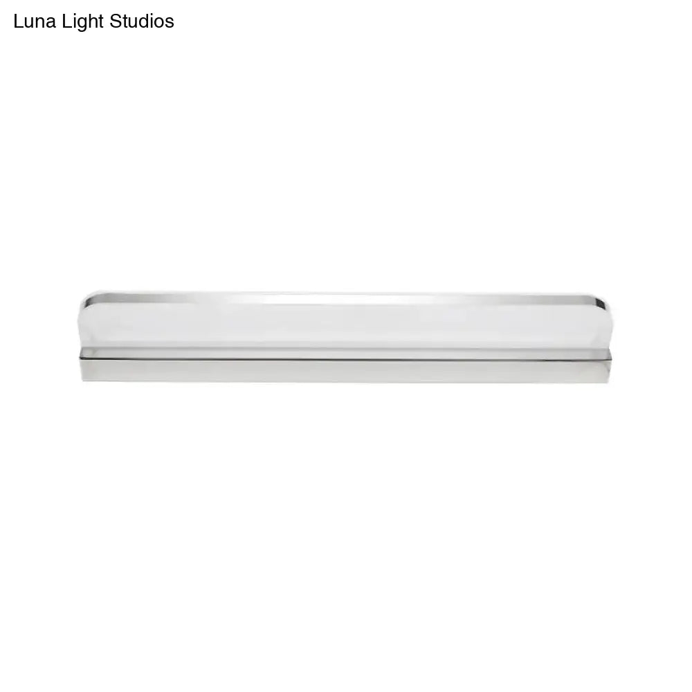 Minimalist chrome led vanity wall light for bathroom