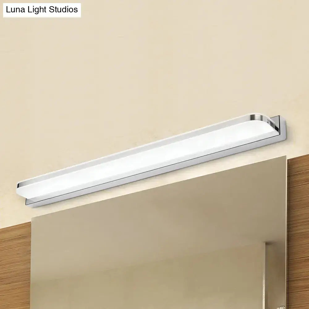 Minimalist chrome led vanity wall light for bathroom