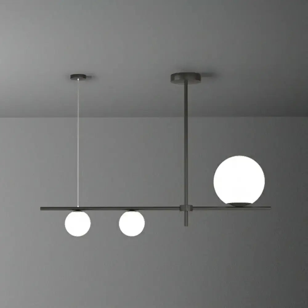 DecorBites™ Minimalist Cream Glass Globe Island Pendant Light for Dining Room