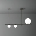 DecorBites™ Minimalist Cream Glass Globe Island Pendant Light for Dining Room