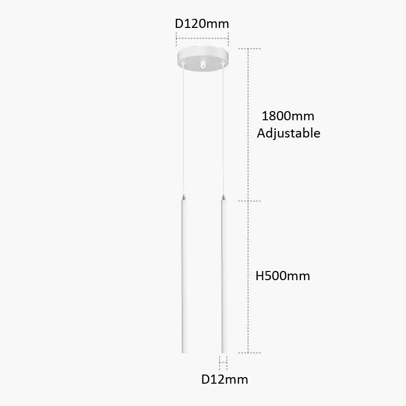 DecorBites™ Black Slim 50cm 60cm LED Pendant Lamp for Restaurant Bar, Nordic Minimalist Style