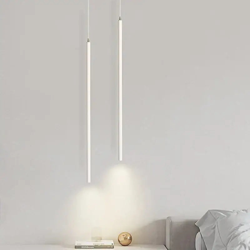 DecorBites™ Black Slim 50cm 60cm LED Pendant Lamp for Restaurant Bar, Nordic Minimalist Style