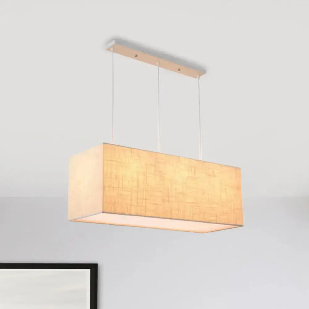 DecorBites™ Minimalist 3-Light Fabric Island Fixture in Flaxen Suspension