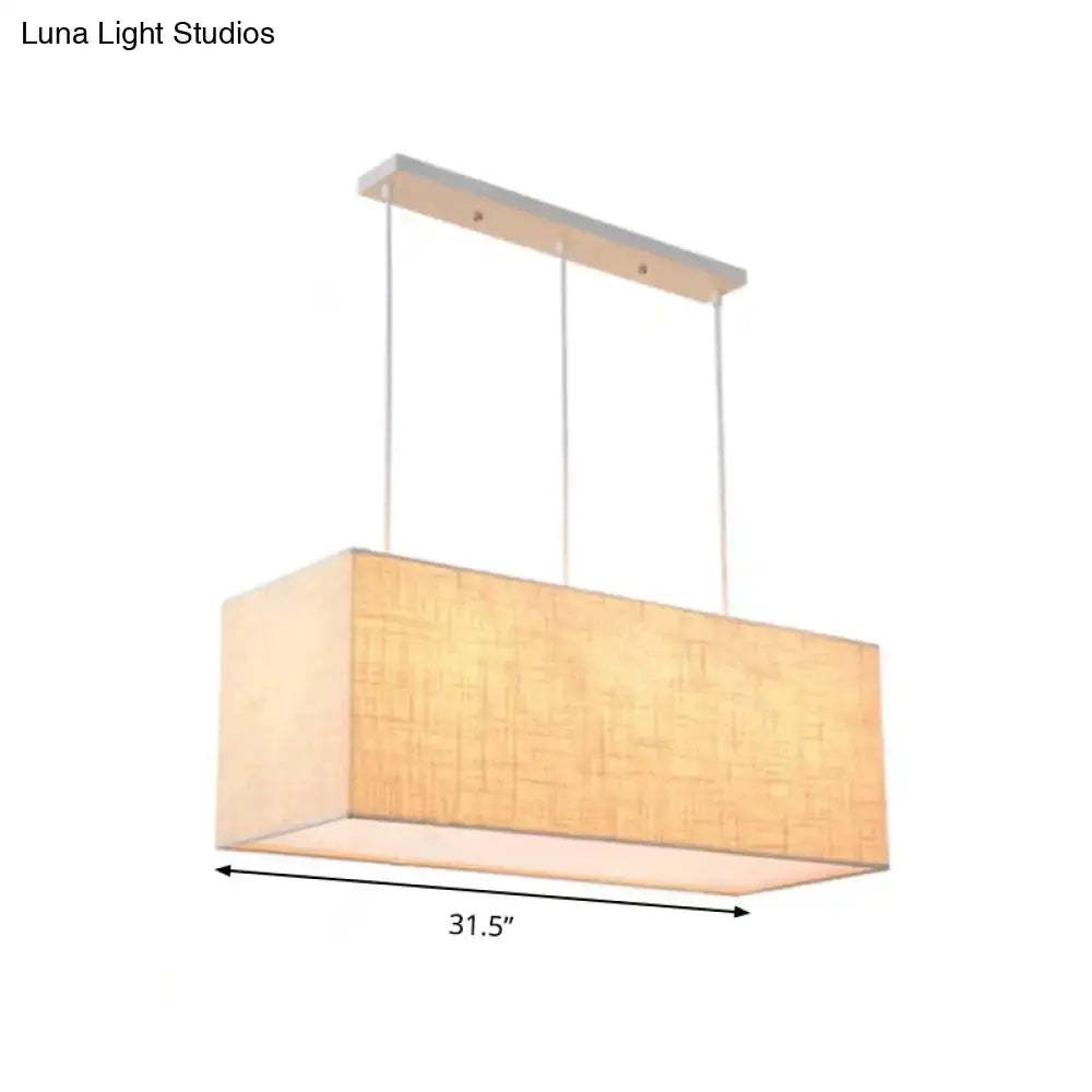 DecorBites™ Minimalist 3-Light Fabric Island Fixture in Flaxen Suspension