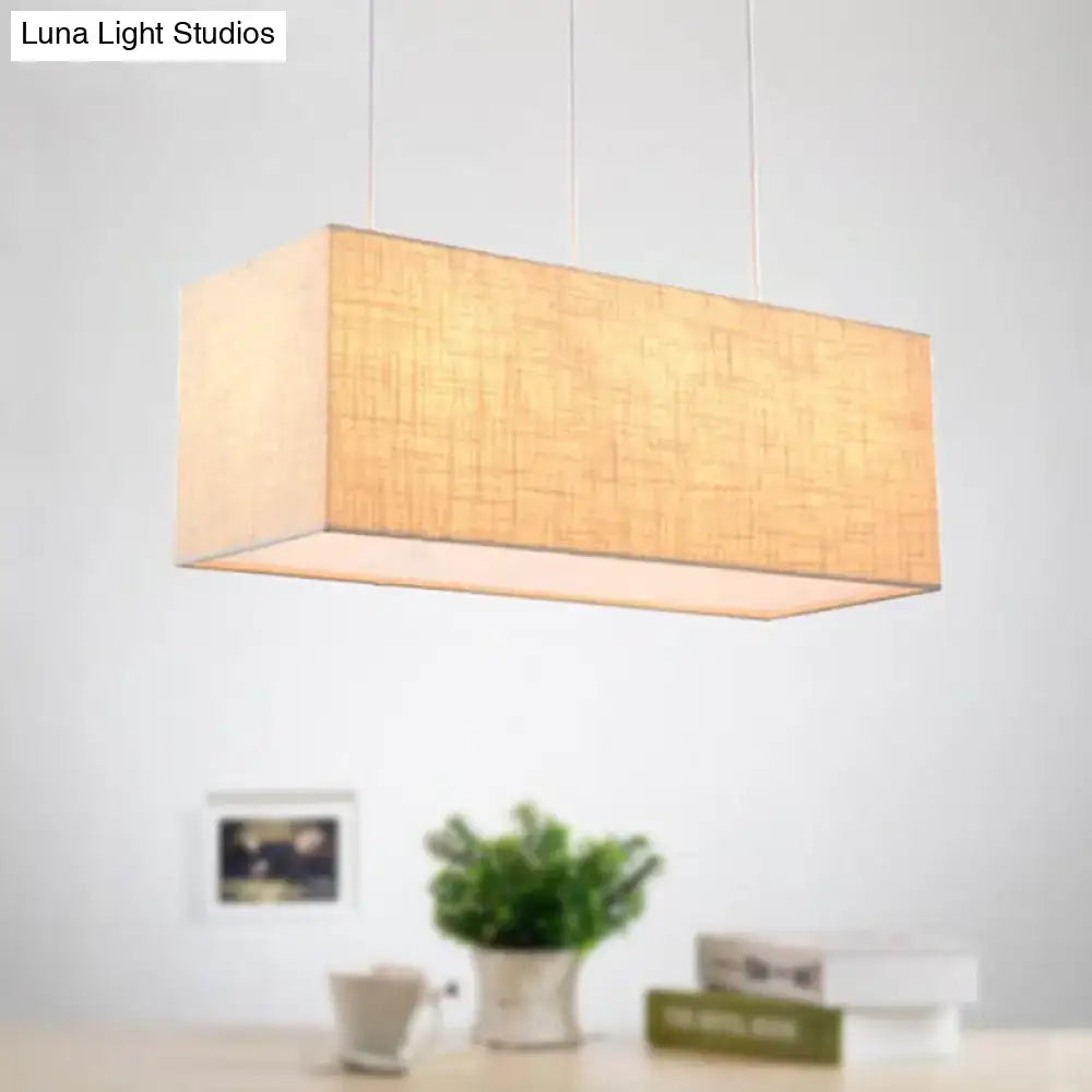 DecorBites™ Minimalist 3-Light Fabric Island Fixture in Flaxen Suspension