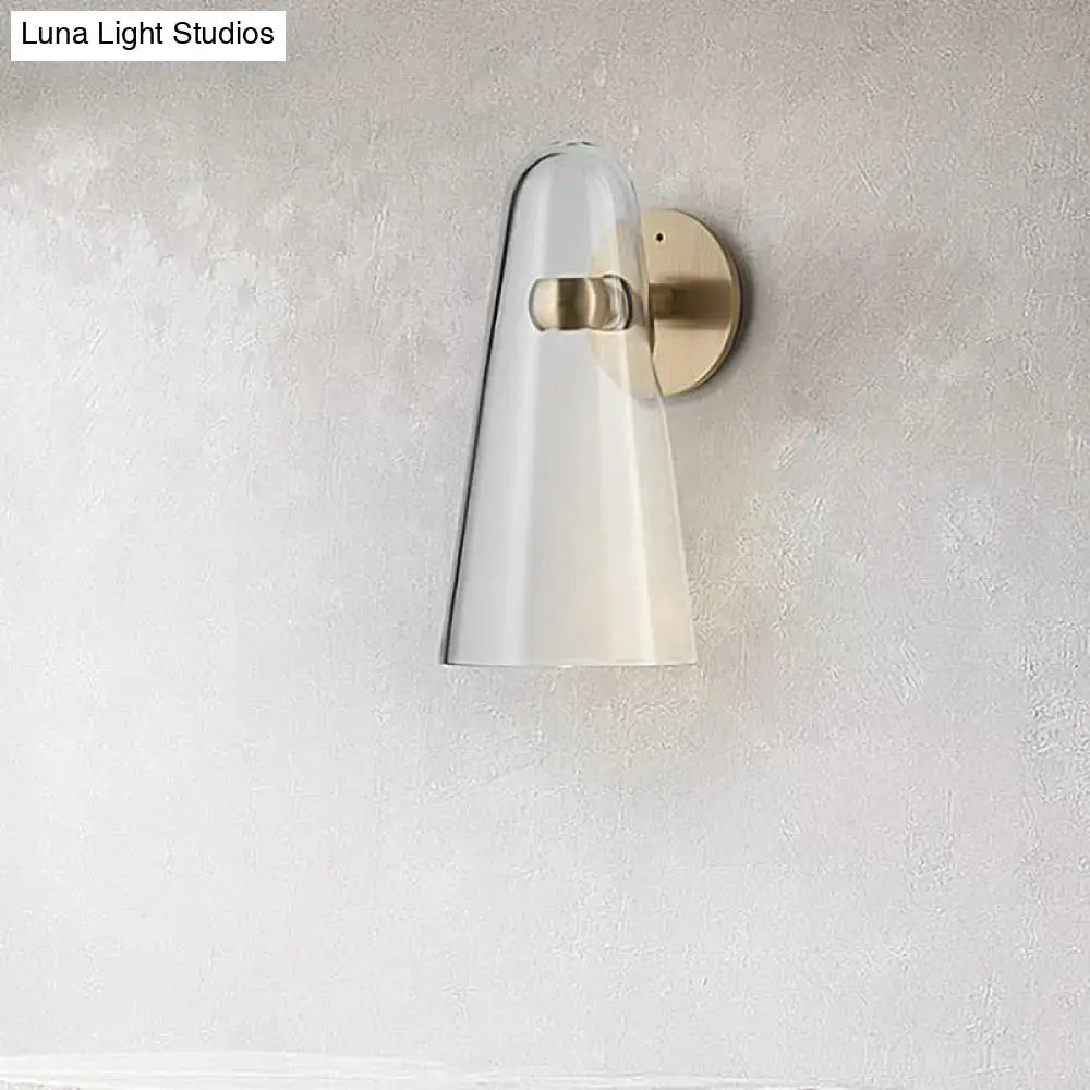 Minimalist gold and clear acrylic wall mount lighting kitchen sconce