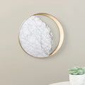 Minimalist gold and white moon wall lamp for living room