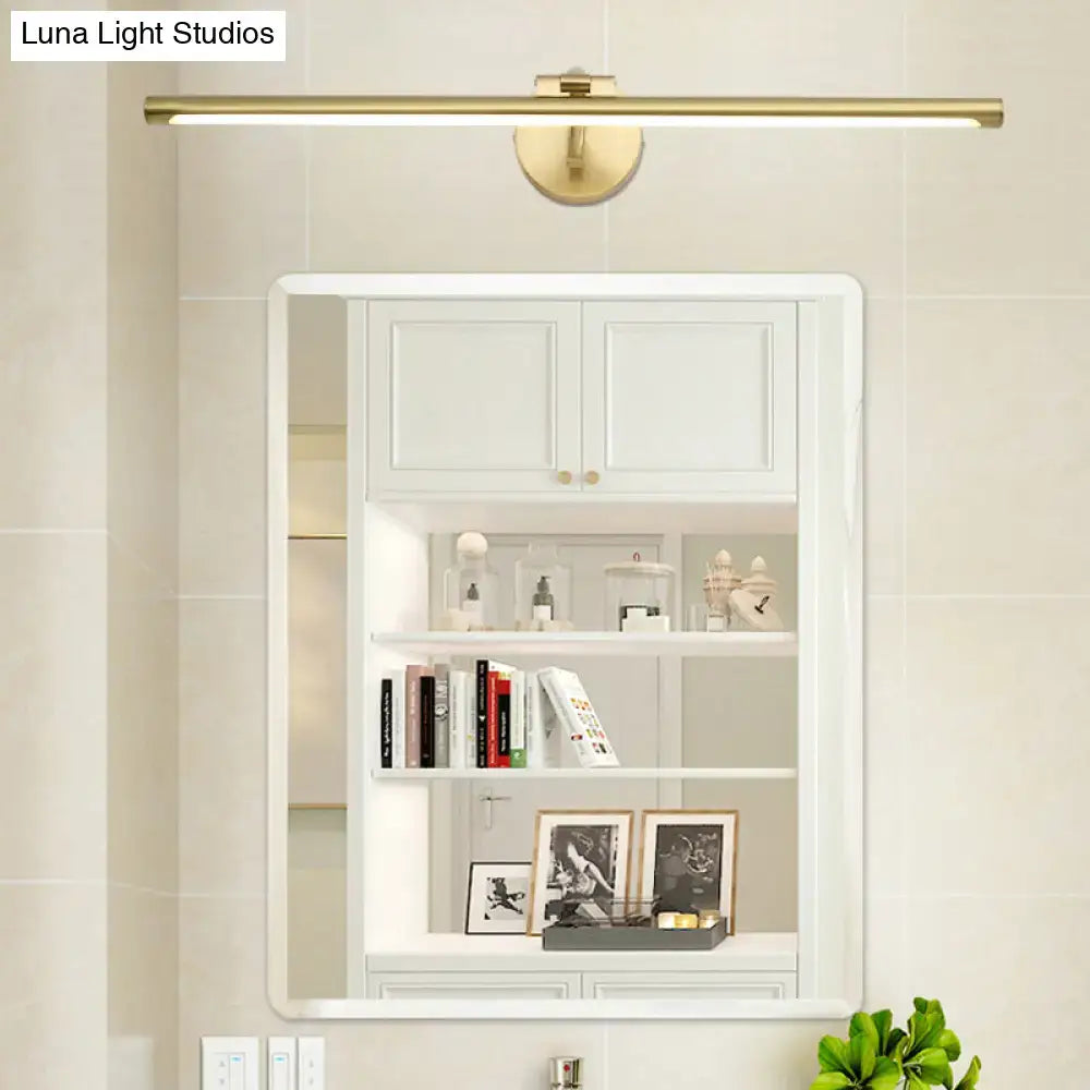 Minimalist gold brass led sconce bathroom vanity light