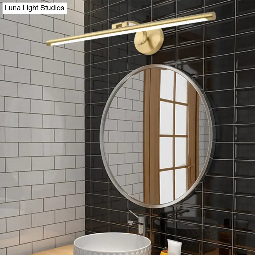 Minimalist gold brass led sconce bathroom vanity light