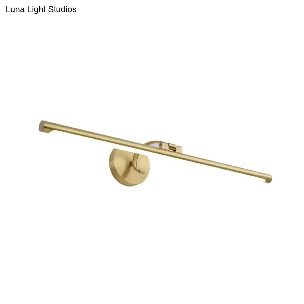 Minimalist gold brass led sconce bathroom vanity light