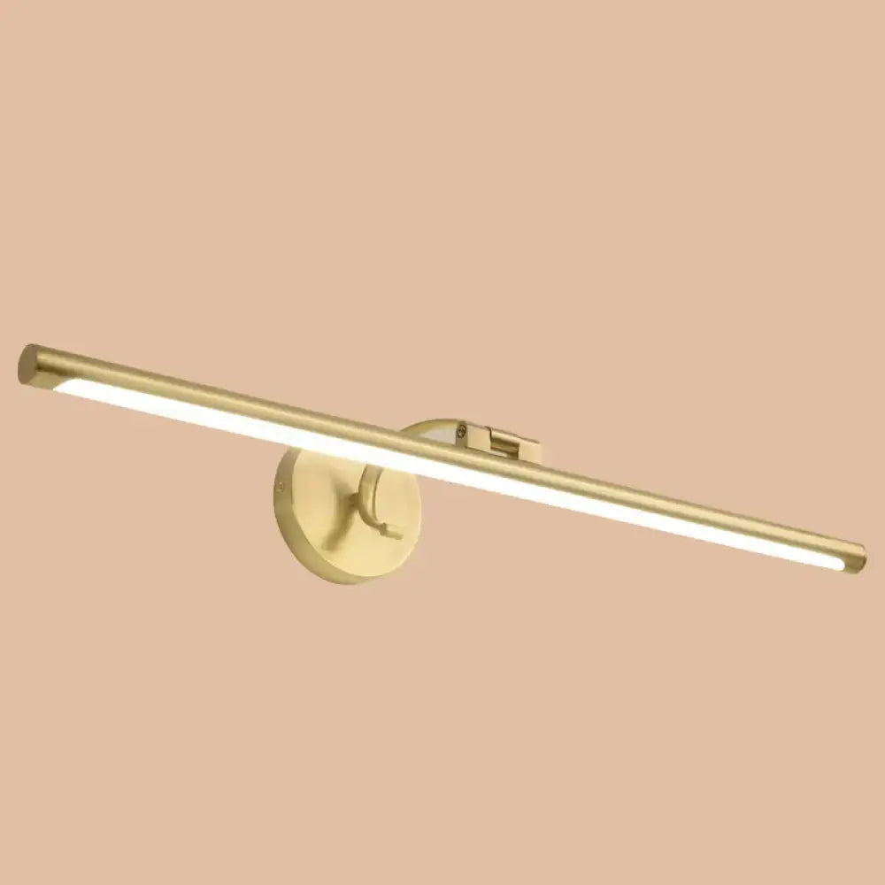 Minimalist gold brass led sconce bathroom vanity light
