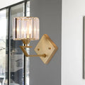 DecorBites™ Minimalist Crystal Block Cylindrical Wall Sconce - Gold Finish