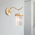 DecorBites™ Minimalist Gold Finish Crystal Wall Lamp with Rectangular Tube Design