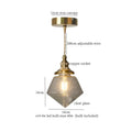 Minimalist gold faceted bubble glass led hanging light dining room