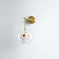 Minimalist gold glass globe wall hanging light bedroom sconce