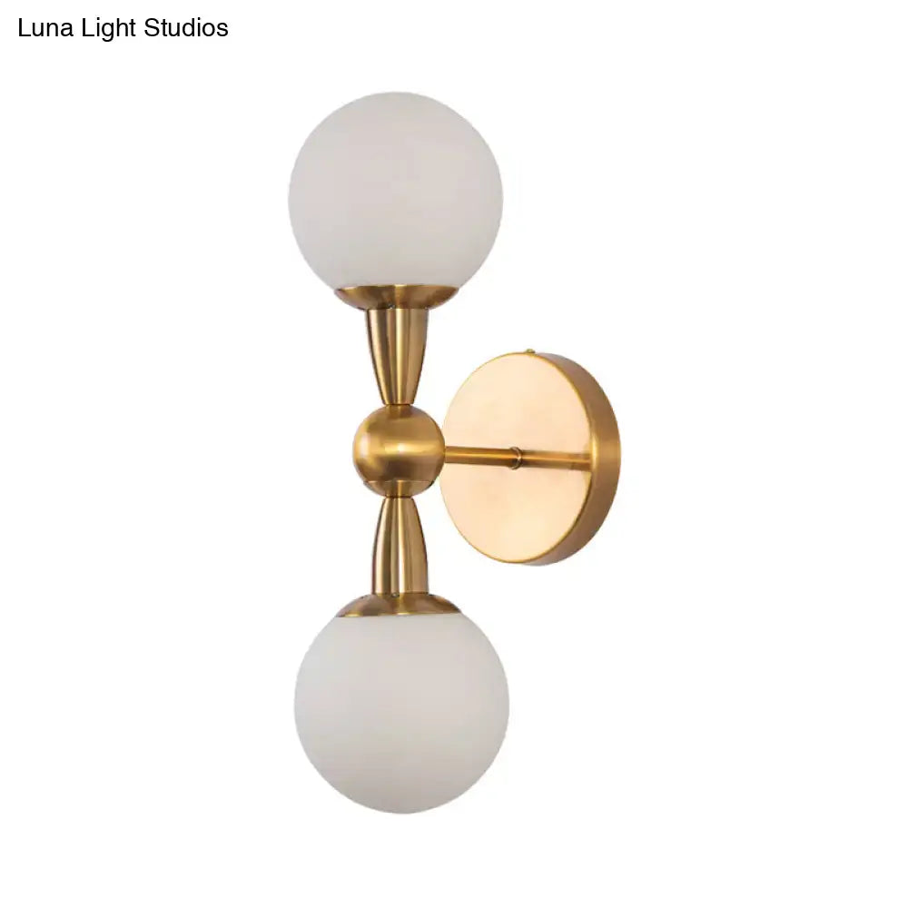 Minimalist gold hand blown glass wall sconce bedroom light
