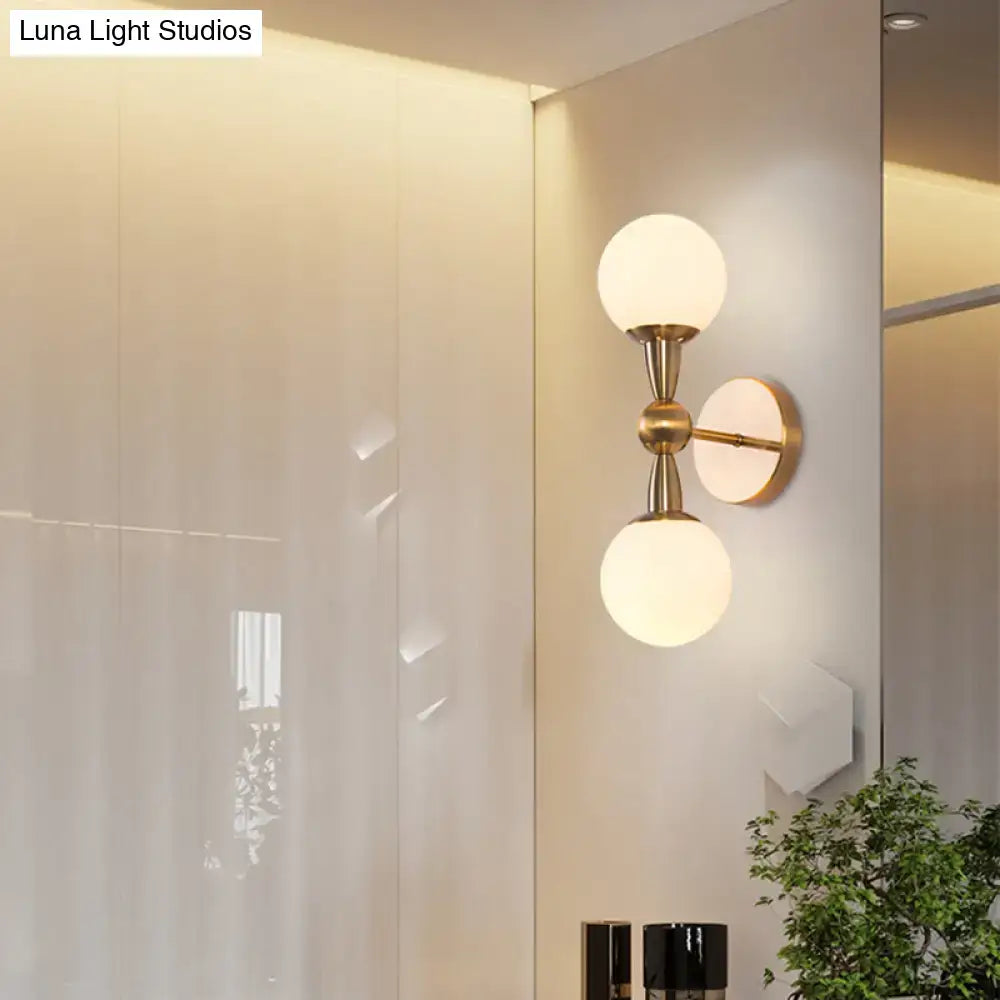Minimalist gold hand blown glass wall sconce bedroom light
