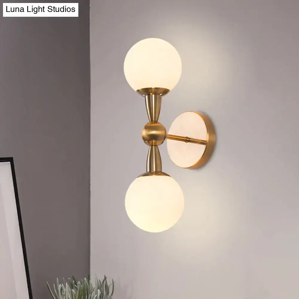 Minimalist gold hand blown glass wall sconce bedroom light