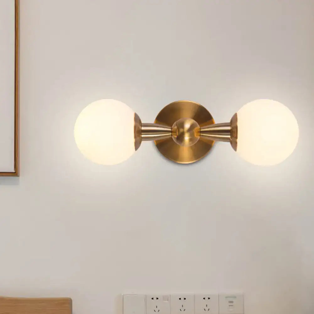 Minimalist gold hand blown glass wall sconce bedroom light