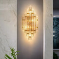 DecorBites™ Minimalist LED Wall Sconce Light with K9 Crystal Strip - Rhombus Design for Living Room