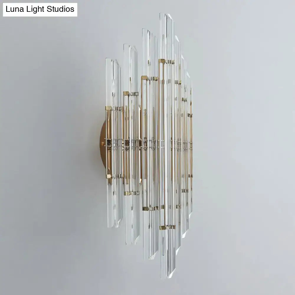 DecorBites™ Minimalist LED Wall Sconce Light with K9 Crystal Strip - Rhombus Design for Living Room