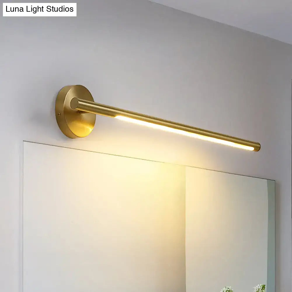 DecorBites™ Minimalist Gold Metal Wall Lamp: 16"/25" LED Vanity Sconce Light with Acrylic Diffuser