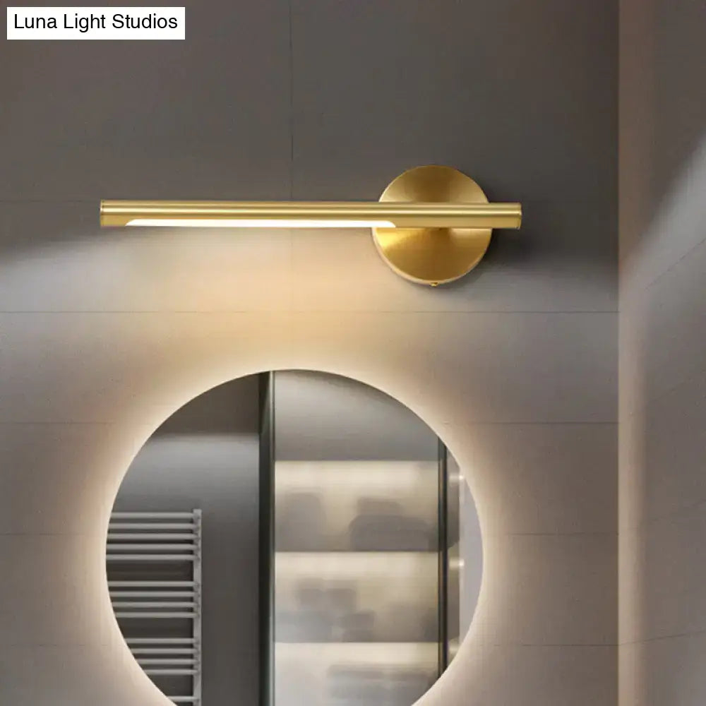 DecorBites™ Minimalist Gold Metal Wall Lamp: 16"/25" LED Vanity Sconce Light with Acrylic Diffuser