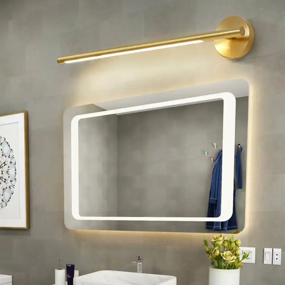 DecorBites™ Minimalist Gold Metal Wall Lamp: 16"/25" LED Vanity Sconce Light with Acrylic Diffuser