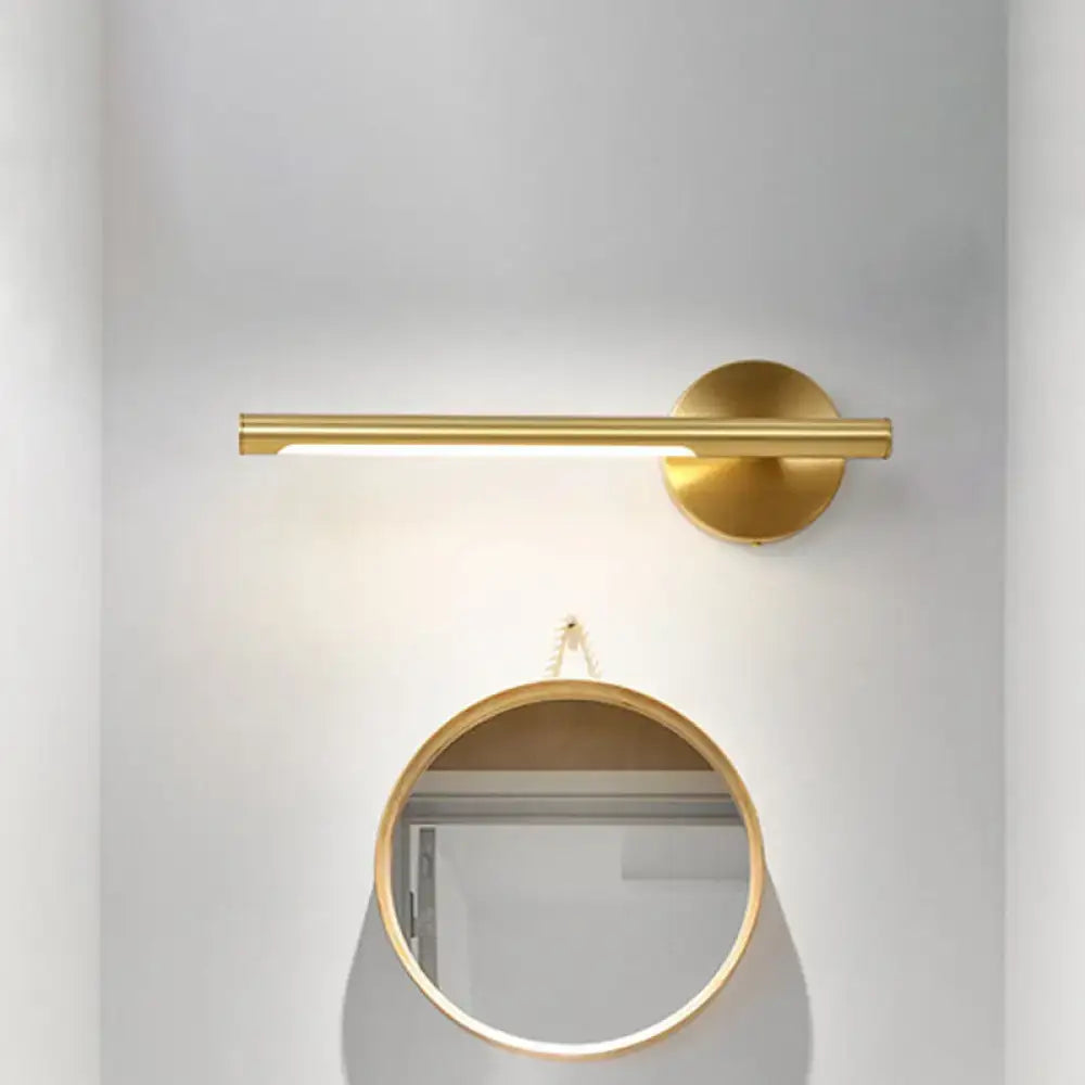 DecorBites™ Minimalist Gold Metal Wall Lamp: 16"/25" LED Vanity Sconce Light with Acrylic Diffuser