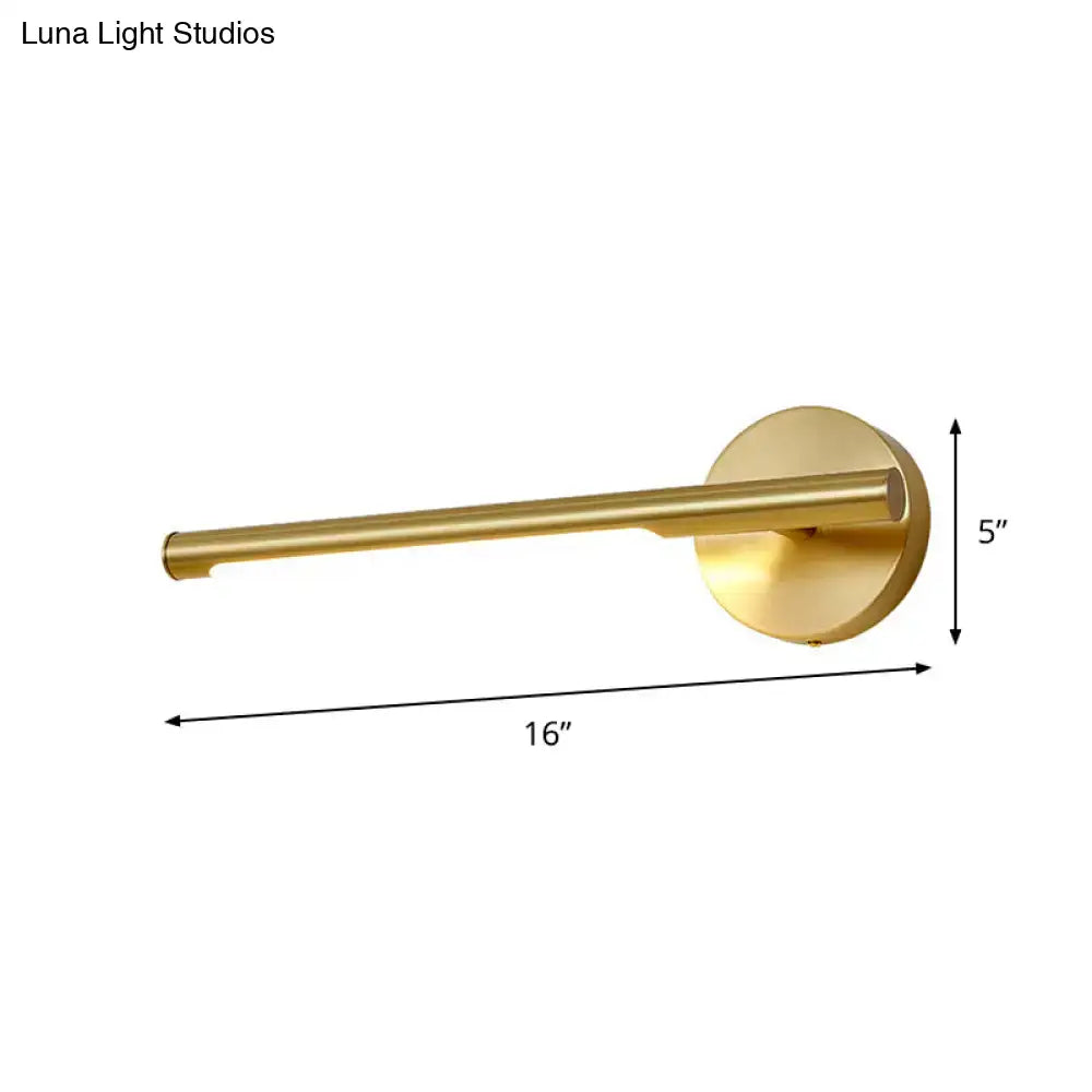 DecorBites™ Minimalist Gold Metal Wall Lamp: 16"/25" LED Vanity Sconce Light with Acrylic Diffuser