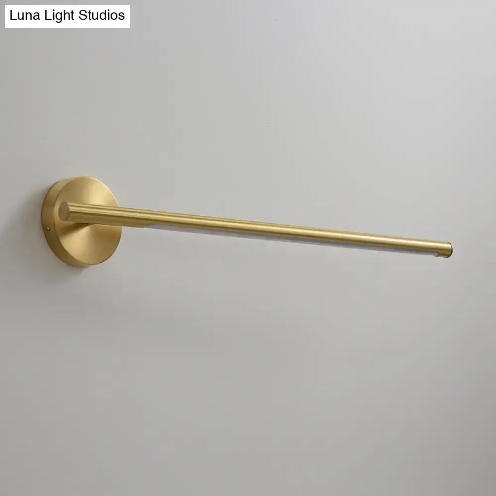 DecorBites™ Minimalist Gold Metal Wall Lamp: 16"/25" LED Vanity Sconce Light with Acrylic Diffuser