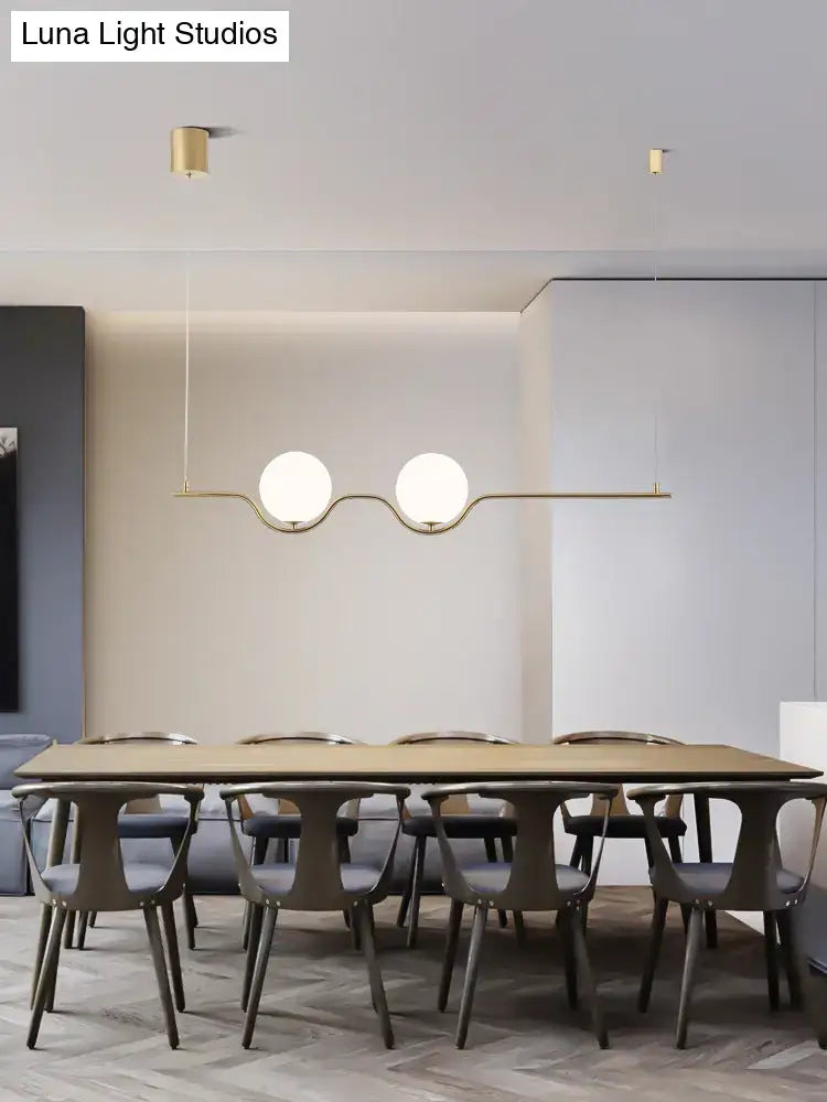 DecorBites™ Sleek Metal Island Pendant - Elegant Glass Ceiling Light for Dining Table