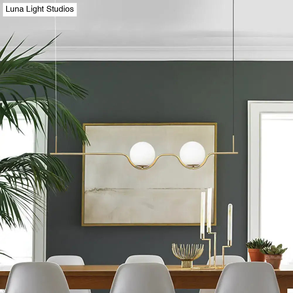 DecorBites™ Sleek Metal Island Pendant - Elegant Glass Ceiling Light for Dining Table