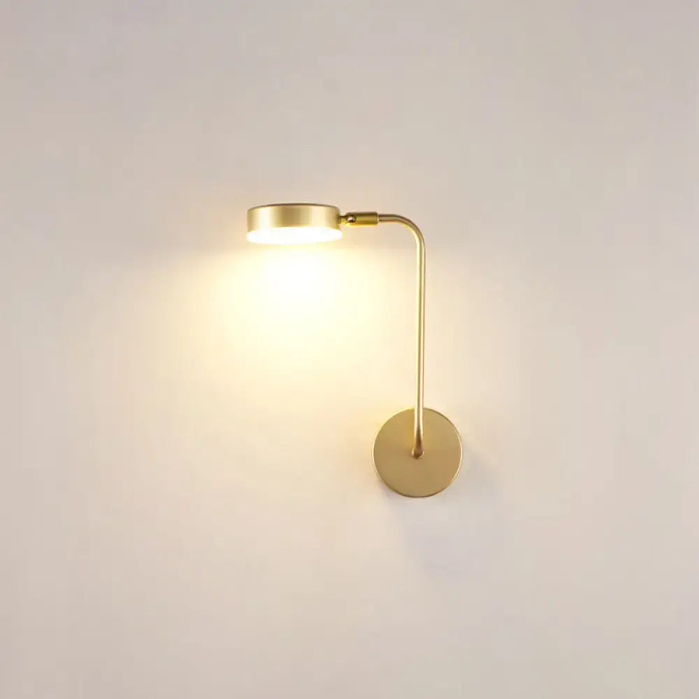 DecorBites™ Golden Metal LED Sconce: Stylish Round Wall Mounted Lamp for Bedrooms