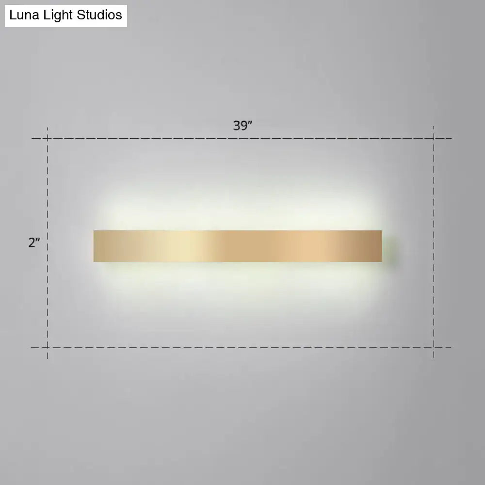 Minimalist gold plated led wall sconce living room bar light