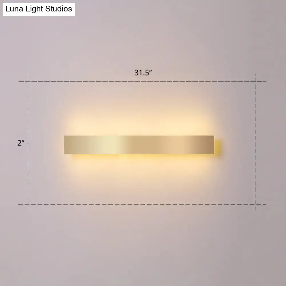 Minimalist gold plated led wall sconce living room bar light