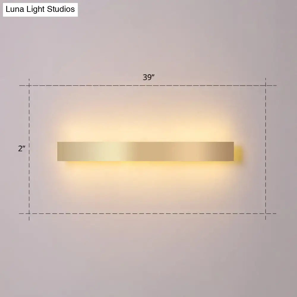 Minimalist gold plated led wall sconce living room bar light