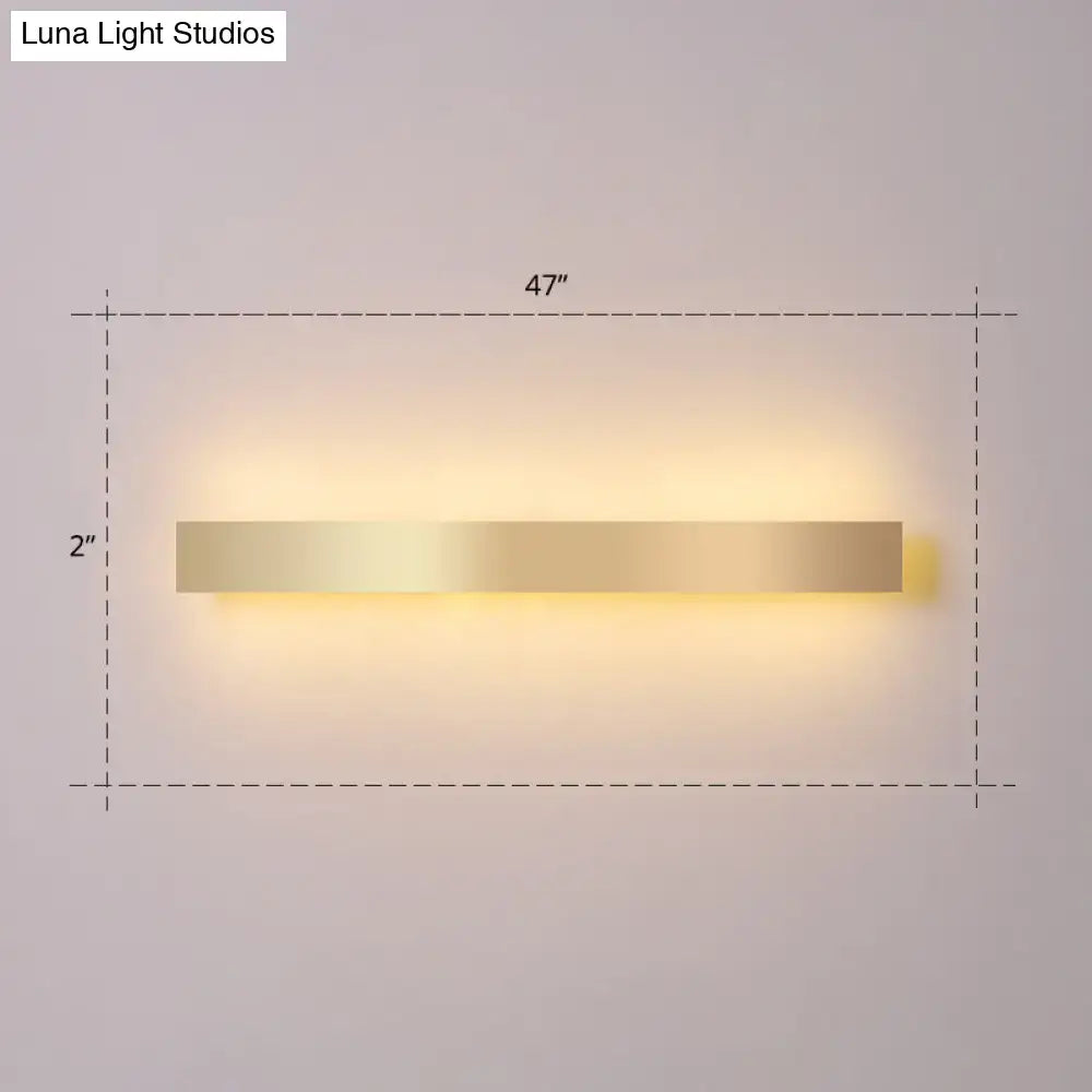 Minimalist gold plated led wall sconce living room bar light