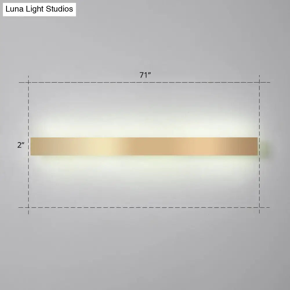 Minimalist gold plated led wall sconce living room bar light