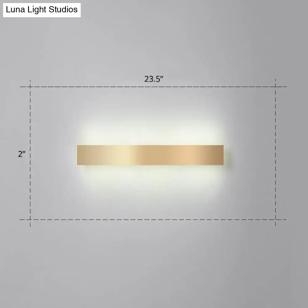 Minimalist gold plated led wall sconce living room bar light