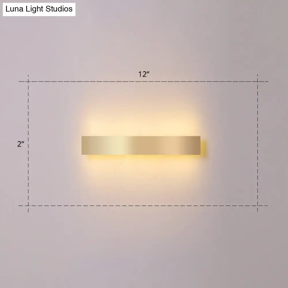 Minimalist gold plated led wall sconce living room bar light