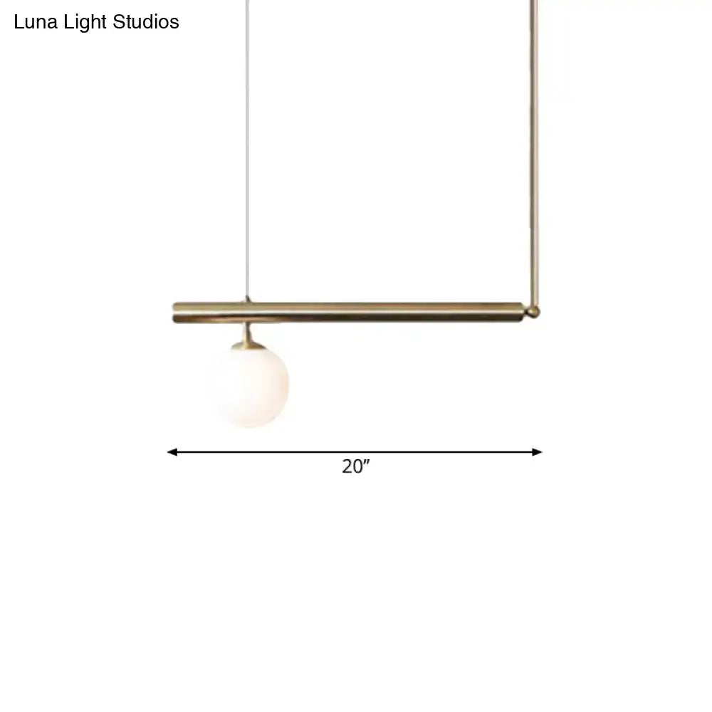 Minimalist golden glass sphere pendant light dining room