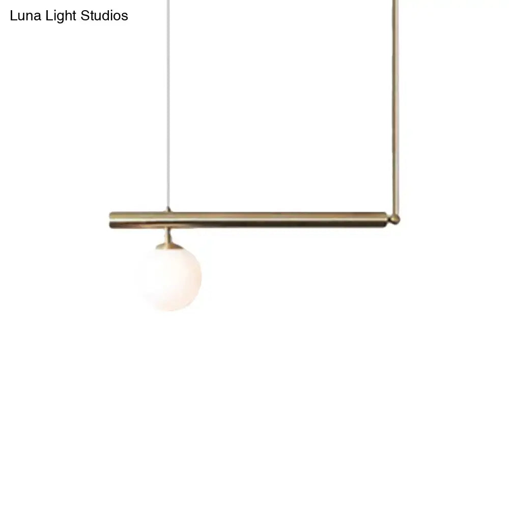 Minimalist golden glass sphere pendant light dining room