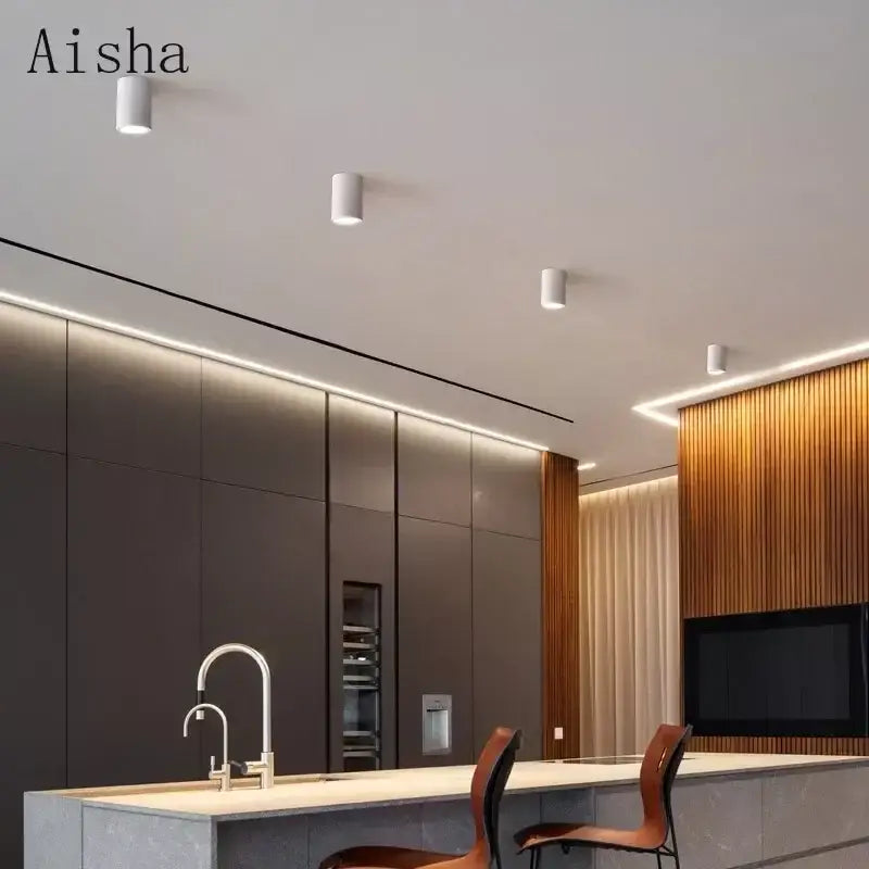 DecorBites™ Cement LED Round Downlight: Minimalist Ceiling Spotlight for Living Room and Aisle