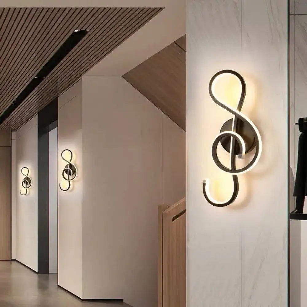 Minimalist line art sconce light fixture – hallway black metal lamp