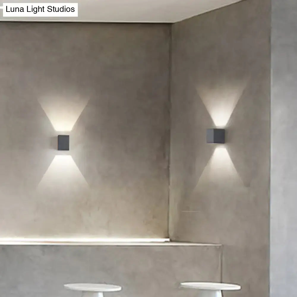 Minimalist matte gray concrete wall sconce – corridor led light