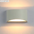 Minimalist off white led wall light bedroom curved metal sconce