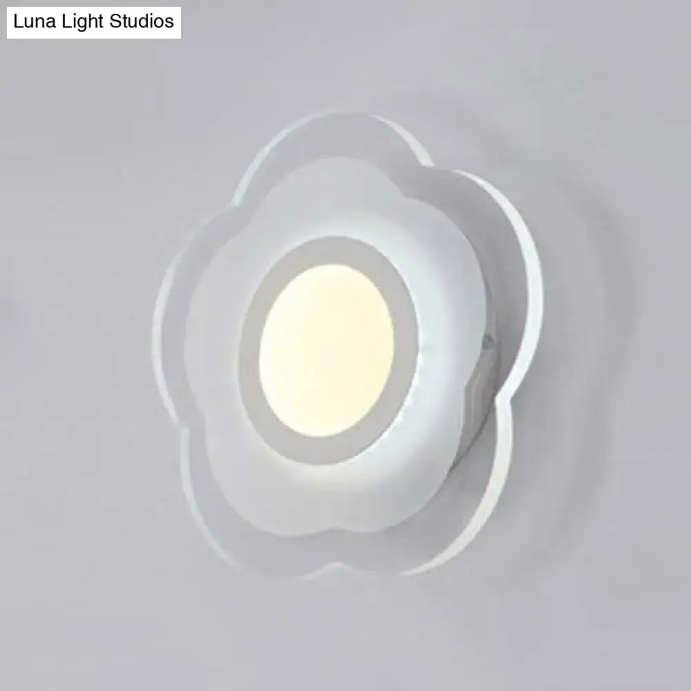 Minimalist off white square led wall lamp bedroom triangle round light